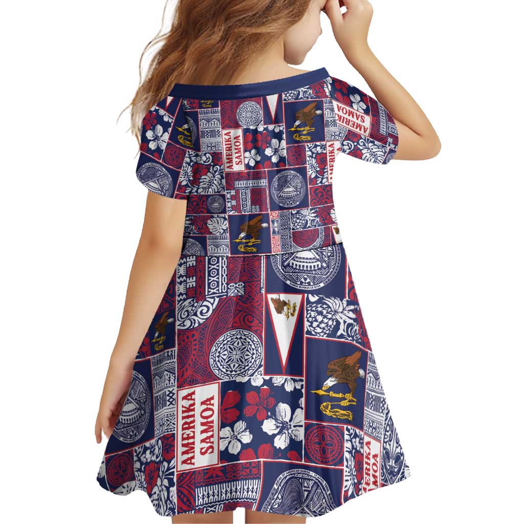 Manuia le Kerisimasi American Samoa Family Matching Off Shoulder Short Dress and Hawaiian Shirt Pacific Patchwork Xmas Vibes - Polynesian Pride