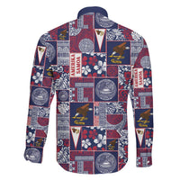 Manuia le Kerisimasi American Samoa Family Matching Off Shoulder Short Dress and Hawaiian Shirt Pacific Patchwork Xmas Vibes - Polynesian Pride