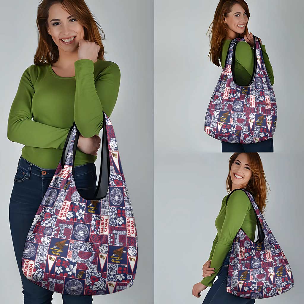 Manuia le Kerisimasi American Samoa Grocery Bag Pacific Patchwork Xmas Vibes - Polynesian Pride