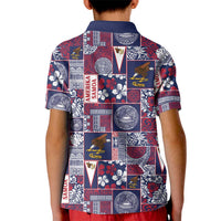 Manuia le Kerisimasi American Samoa Kid Polo Shirt Pacific Patchwork Xmas Vibes - Polynesian Pride