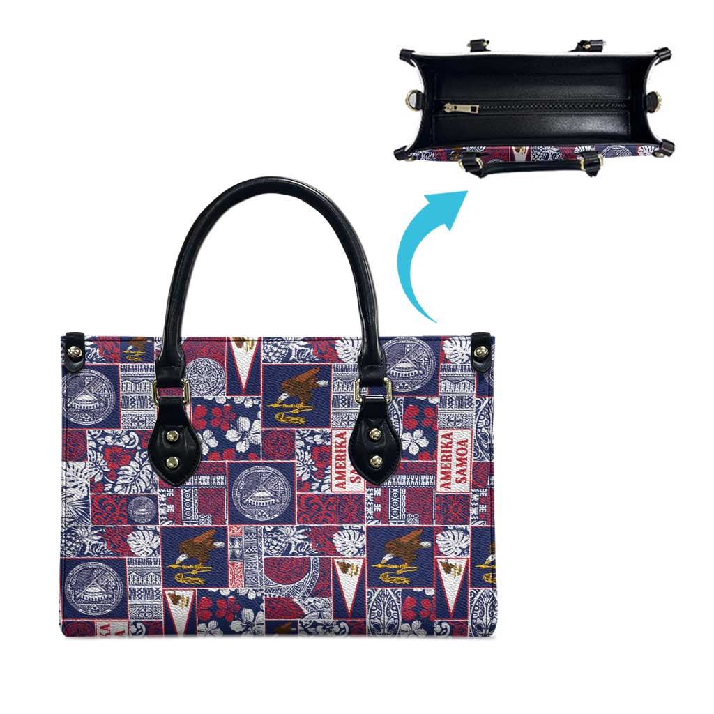 Manuia le Kerisimasi American Samoa Leather Bag Pacific Patchwork Xmas Vibes - Polynesian Pride