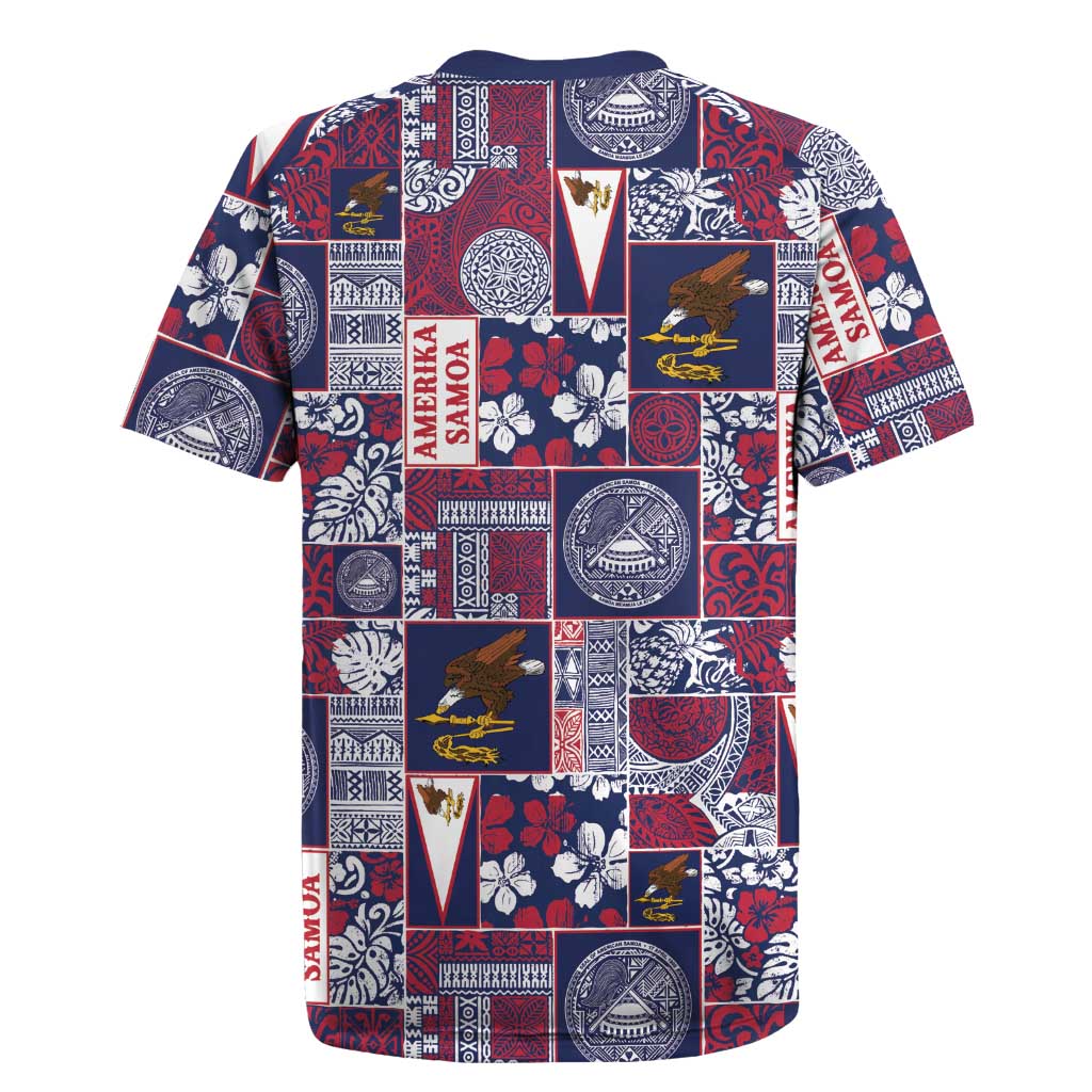 Manuia le Kerisimasi American Samoa Rugby Jersey Pacific Patchwork Xmas Vibes - Polynesian Pride