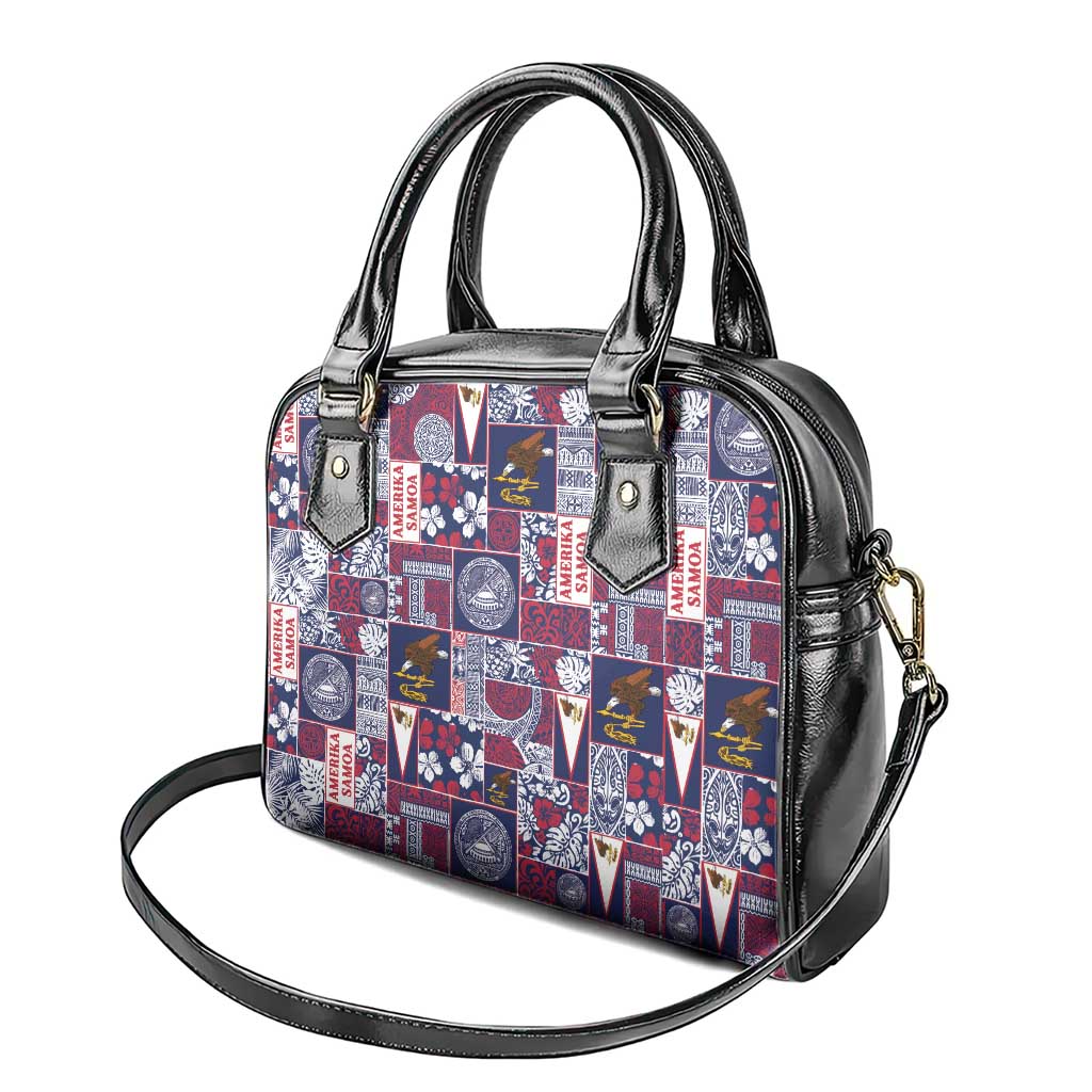 Manuia le Kerisimasi American Samoa Shoulder Handbag Pacific Patchwork Xmas Vibes - Polynesian Pride