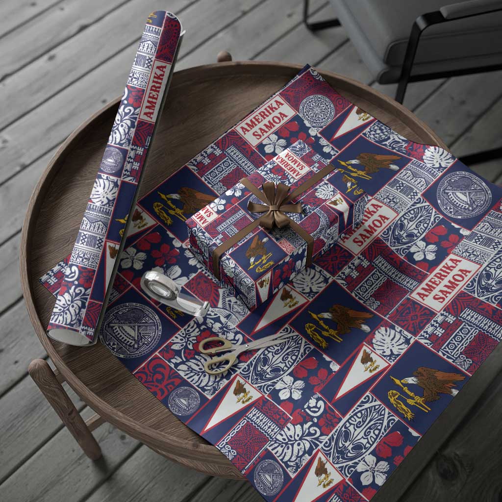Manuia le Kerisimasi American Samoa Wrapping Paper Pacific Patchwork Xmas Vibes LT9 - Polynesian Pride