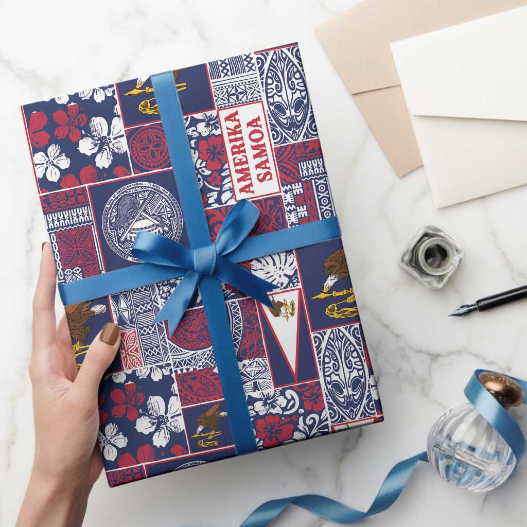 Manuia le Kerisimasi American Samoa Wrapping Paper Pacific Patchwork Xmas Vibes LT9 - Polynesian Pride