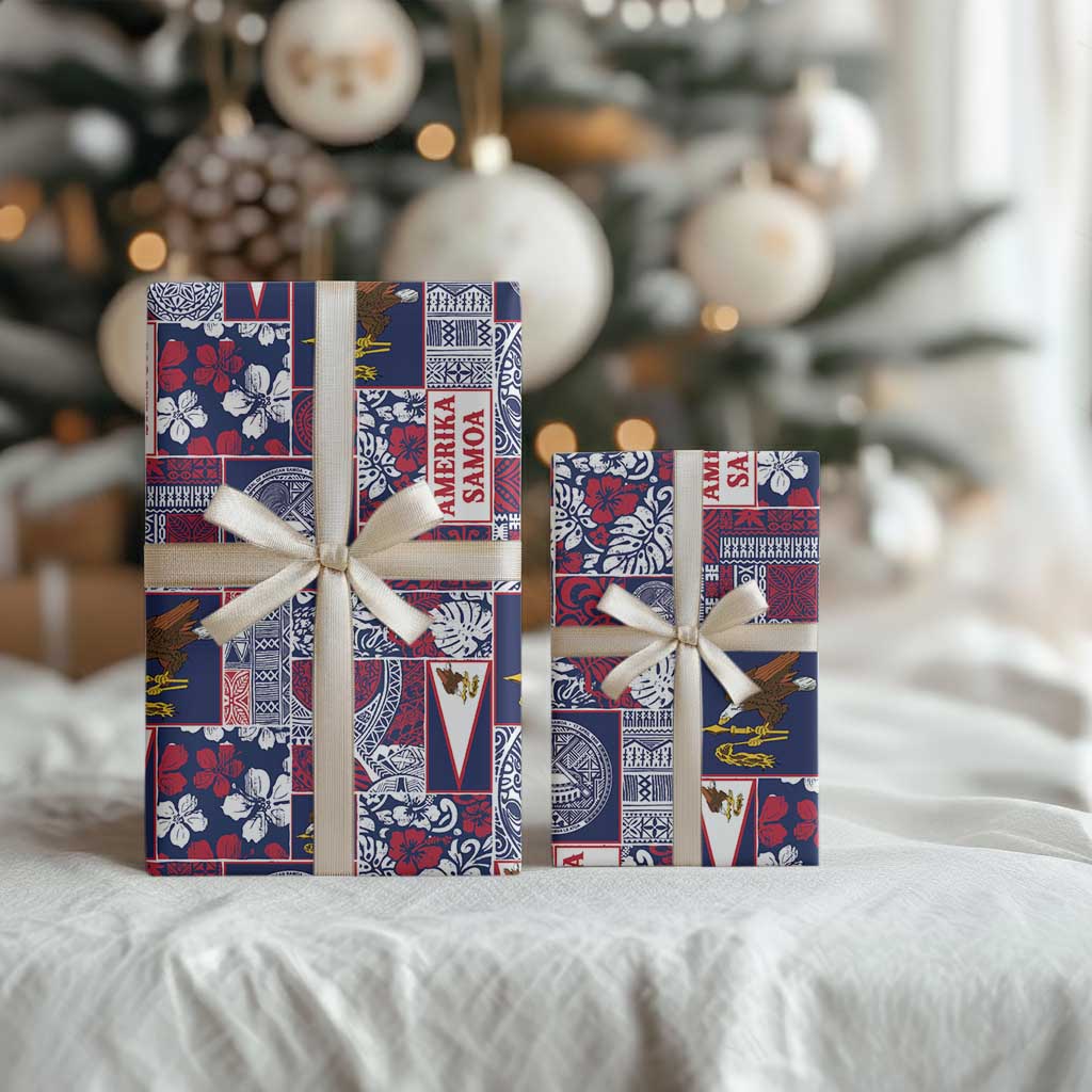 Manuia le Kerisimasi American Samoa Wrapping Paper Pacific Patchwork Xmas Vibes LT9 - Polynesian Pride