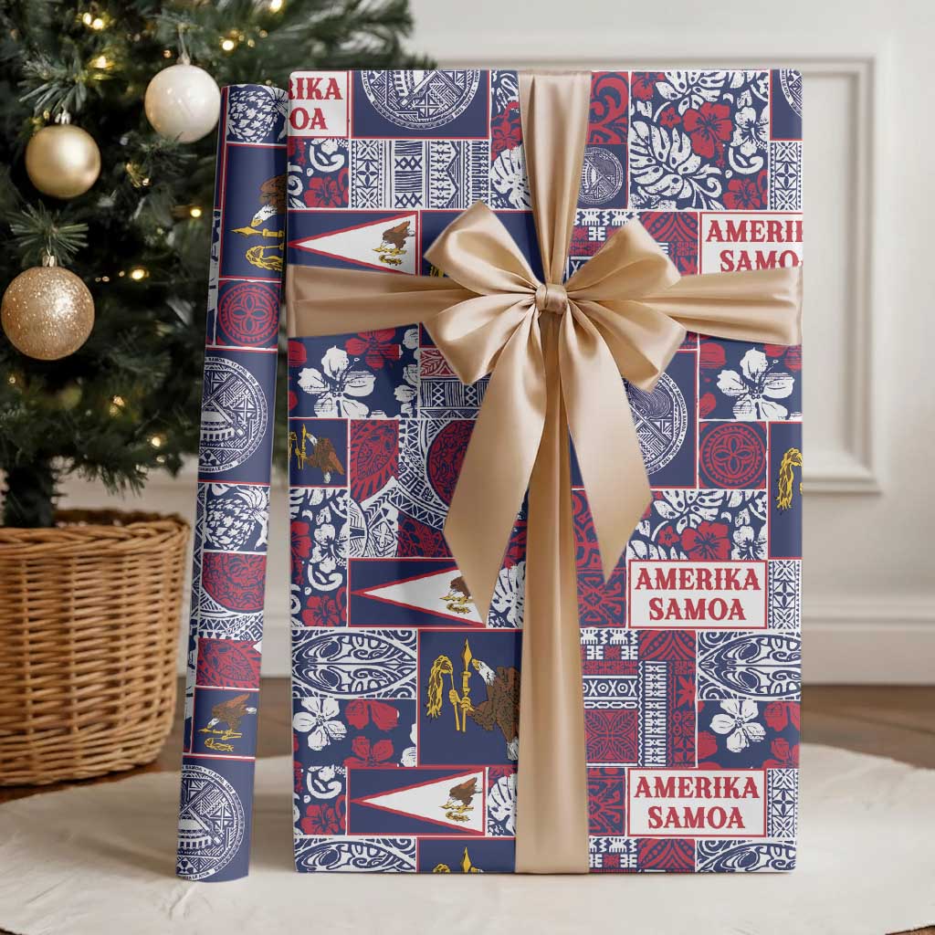 Manuia le Kerisimasi American Samoa Wrapping Paper Pacific Patchwork Xmas Vibes LT9 - Polynesian Pride