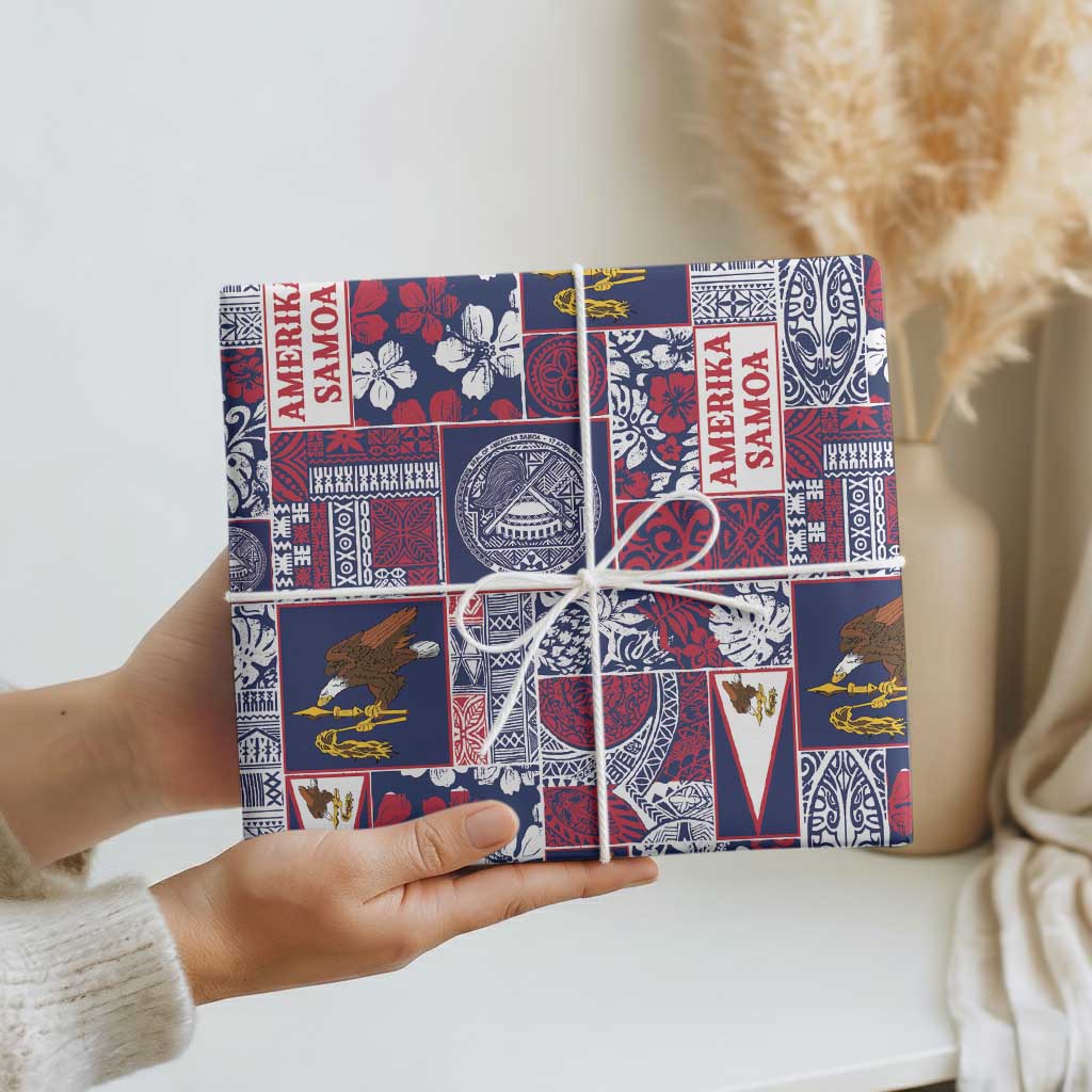 Manuia le Kerisimasi American Samoa Wrapping Paper Pacific Patchwork Xmas Vibes LT9 - Polynesian Pride