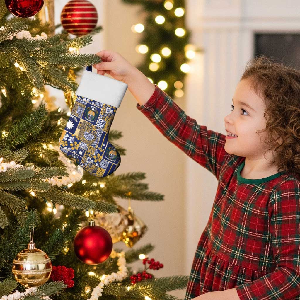 Ekamawir omo Nauru Christmas Stocking Pacific Patchwork Xmas Vibes - Polynesian Pride