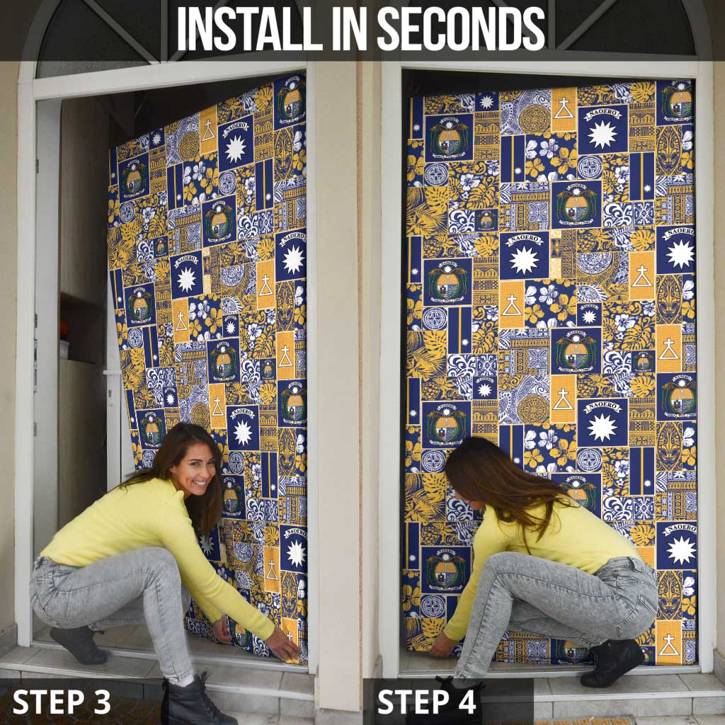 Ekamawir omo Nauru Door Cover Pacific Patchwork Xmas Vibes - Polynesian Pride