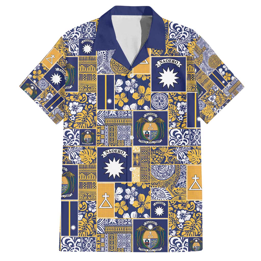 Ekamawir omo Nauru Family Matching Long Sleeve Bodycon Dress and Hawaiian Shirt Pacific Patchwork Xmas Vibes - Polynesian Pride