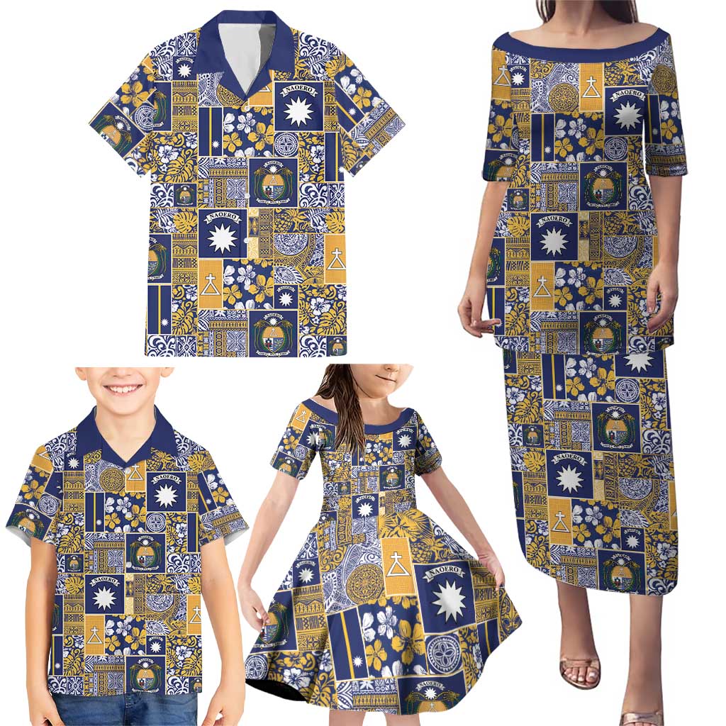 Ekamawir omo Nauru Family Matching Puletasi and Hawaiian Shirt Pacific Patchwork Xmas Vibes LT9 - Polynesian Pride