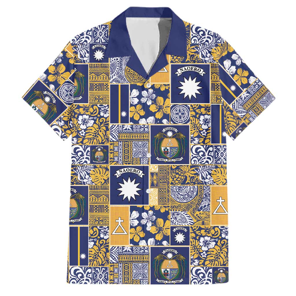 Ekamawir omo Nauru Family Matching Short Sleeve Bodycon Dress and Hawaiian Shirt Pacific Patchwork Xmas Vibes - Polynesian Pride