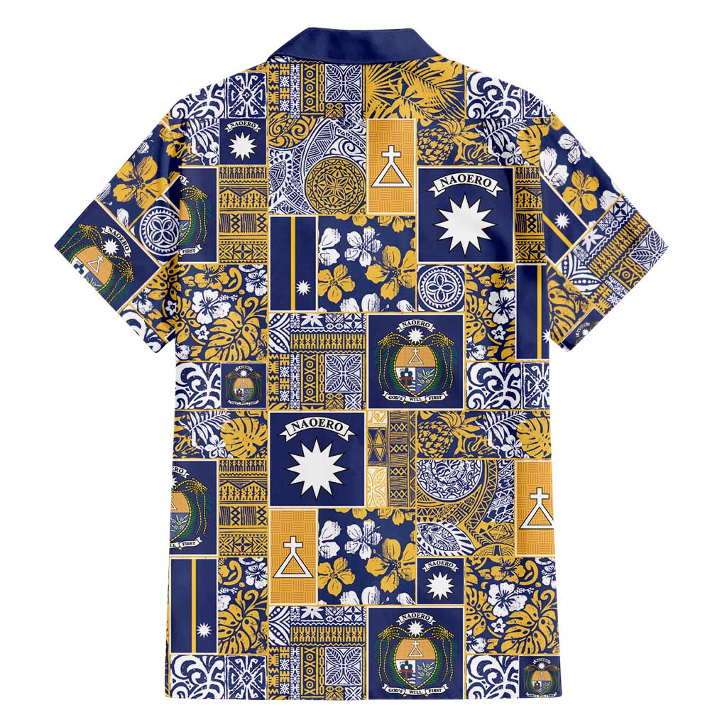 Ekamawir omo Nauru Family Matching Short Sleeve Bodycon Dress and Hawaiian Shirt Pacific Patchwork Xmas Vibes - Polynesian Pride