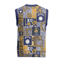 Ekamawir omo Nauru Christmas Knitted V-Neck Vest Pacific Patchwork Xmas Vibes - Polynesian Pride