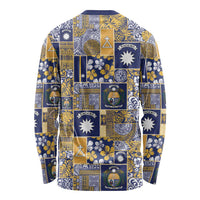Ekamawir omo Nauru Long Sleeve Shirt Pacific Patchwork Xmas Vibes - Polynesian Pride