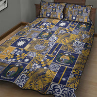 Ekamawir omo Nauru Quilt Bed Set Pacific Patchwork Xmas Vibes - Polynesian Pride