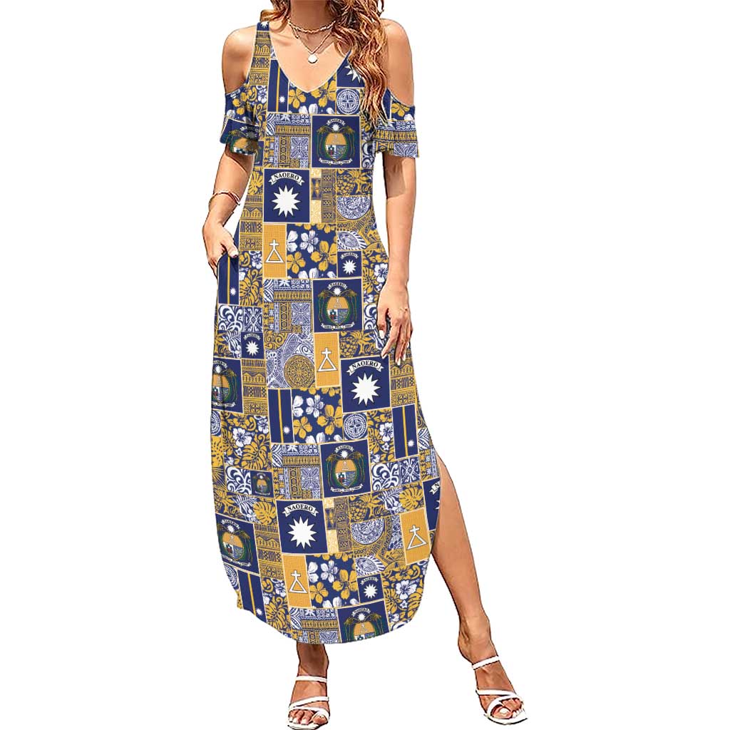 Ekamawir omo Nauru Summer Maxi Dress Pacific Patchwork Xmas Vibes - Polynesian Pride