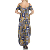 Ekamawir omo Nauru Summer Maxi Dress Pacific Patchwork Xmas Vibes - Polynesian Pride