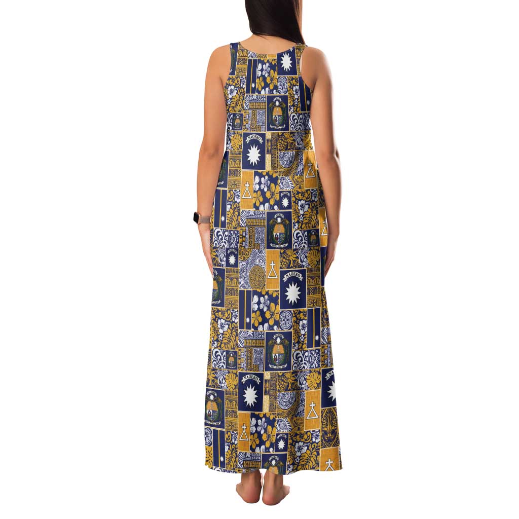 Ekamawir omo Nauru Tank Maxi Dress Pacific Patchwork Xmas Vibes - Polynesian Pride