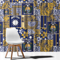 Ekamawir omo Nauru Window Curtain Pacific Patchwork Xmas Vibes - Polynesian Pride