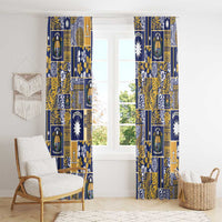 Ekamawir omo Nauru Window Curtain Pacific Patchwork Xmas Vibes - Polynesian Pride