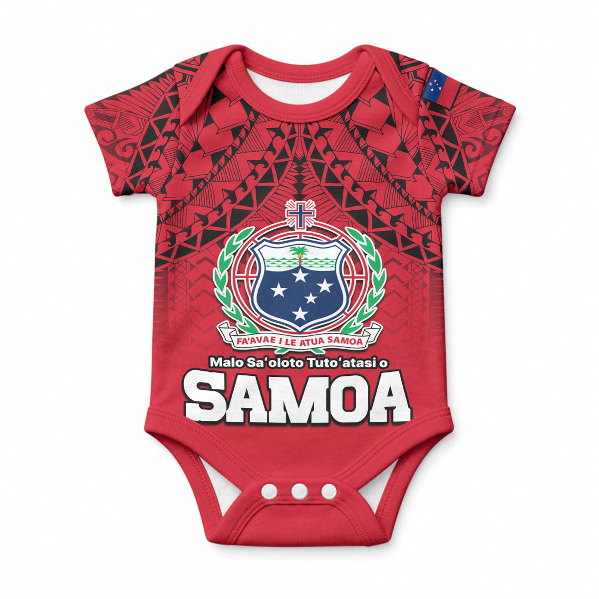 Polynesian Independent State of Samoa Red Baby Onesie LT9 Red - Polynesian Pride