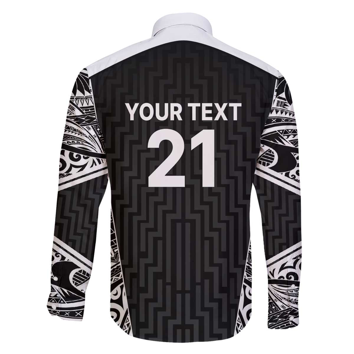 New Zealand Black Fern Custom Family Matching Off The Shoulder Long Sleeve Dress and Hawaiian Shirt Maori Tukutuku Black-white Motif LT9 - Polynesian Pride