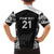 New Zealand Black Fern Custom Family Matching Off Shoulder Short Dress and Hawaiian Shirt Maori Tukutuku Black-white Motif