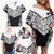 New Zealand Black Fern Custom Family Matching Off Shoulder Short Dress and Hawaiian Shirt Maori Tukutuku Black-white Motif