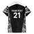 New Zealand Black Fern Custom Family Matching Off Shoulder Short Dress and Hawaiian Shirt Maori Tukutuku Black-white Motif