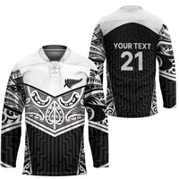 New Zealand Black Fern Custom Hockey Jersey Maori Tukutuku Black-white Motif LT9 - Polynesian Pride