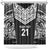 New Zealand Black Fern Custom Shower Curtain Maori Tukutuku Black-white Motif