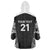New Zealand Black Fern Custom Wearable Blanket Hoodie Maori Tukutuku Black-white Motif