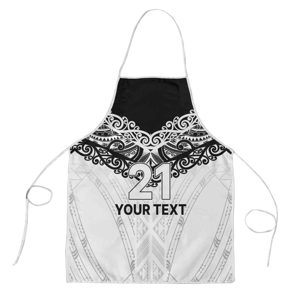 New Zealand Koru Fern Custom Apron Simple Taniko Motif - Polynesian Pride