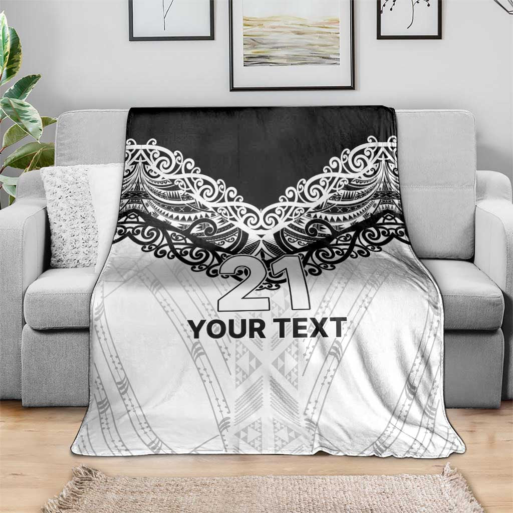 New Zealand Koru Fern Custom Blanket Simple Taniko Motif LT9 - Polynesian Pride