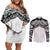 New Zealand Koru Fern Custom Couples Matching Off Shoulder Short Dress and Long Sleeve Button Shirt Simple Taniko Motif