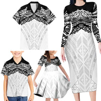 New Zealand Koru Fern Custom Family Matching Long Sleeve Bodycon Dress and Hawaiian Shirt Simple Taniko Motif LT9 - Polynesian Pride