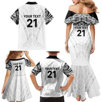 New Zealand Koru Fern Custom Family Matching Mermaid Dress and Hawaiian Shirt Simple Taniko Motif LT9 - Polynesian Pride