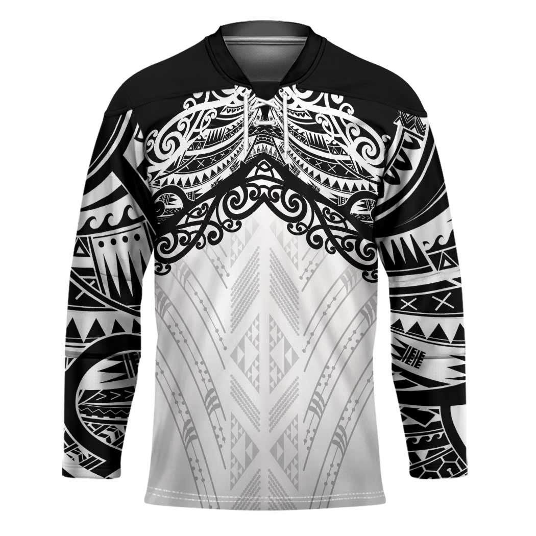 New Zealand Koru Fern Custom Hockey Jersey Simple Taniko Motif - Polynesian Pride