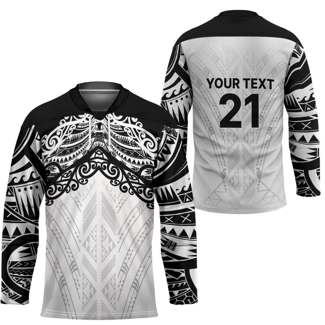 New Zealand Koru Fern Custom Hockey Jersey Simple Taniko Motif - Polynesian Pride
