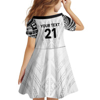 New Zealand Koru Fern Custom Kid Short Sleeve Dress Simple Taniko Motif
