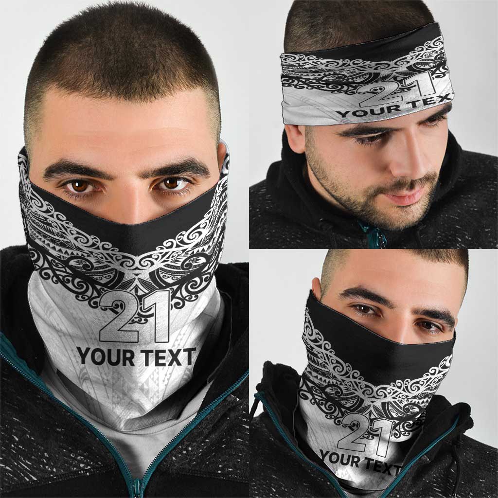 New Zealand Koru Fern Custom Neck Gaiter Simple Taniko Motif LT9 - Polynesian Pride