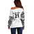 New Zealand Koru Fern Custom Off Shoulder Sweater Simple Taniko Motif
