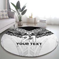 New Zealand Koru Fern Custom Round Carpet Simple Taniko Motif LT9 - Polynesian Pride