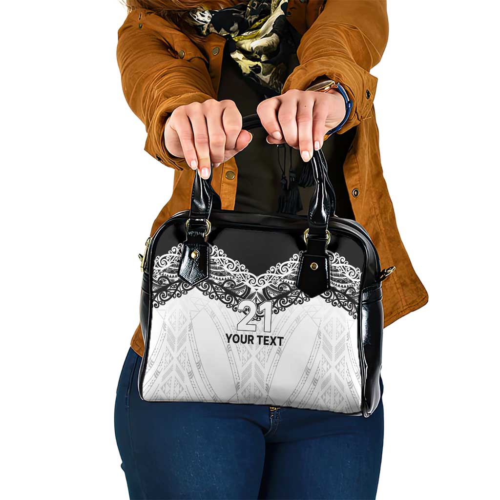 New Zealand Koru Fern Custom Shoulder Handbag Simple Taniko Motif