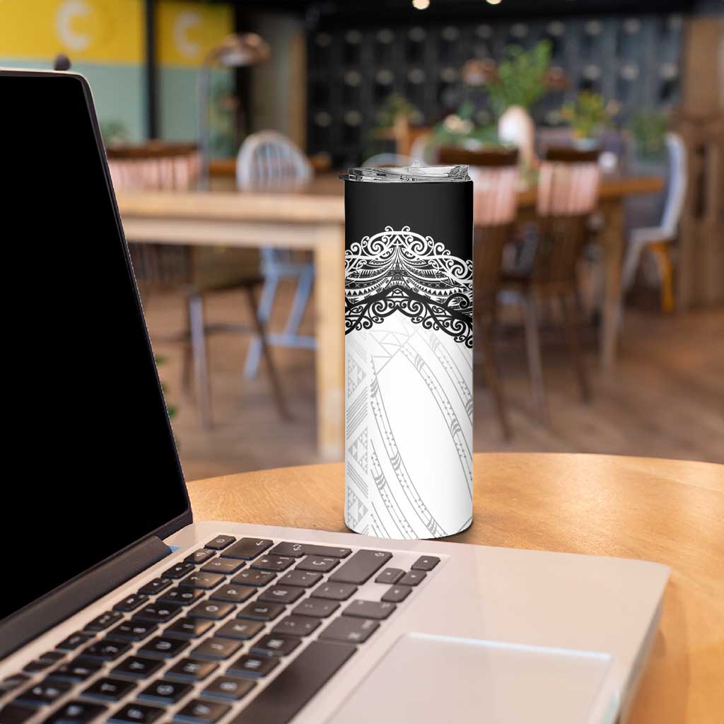 New Zealand Koru Fern Custom Skinny Tumbler Simple Taniko Motif LT9 - Polynesian Pride