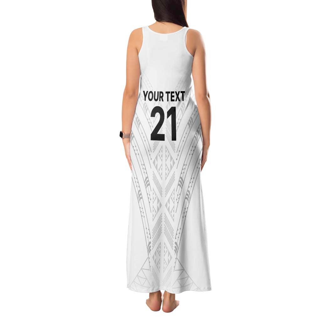 New Zealand Koru Fern Custom Tank Maxi Dress Simple Taniko Motif
