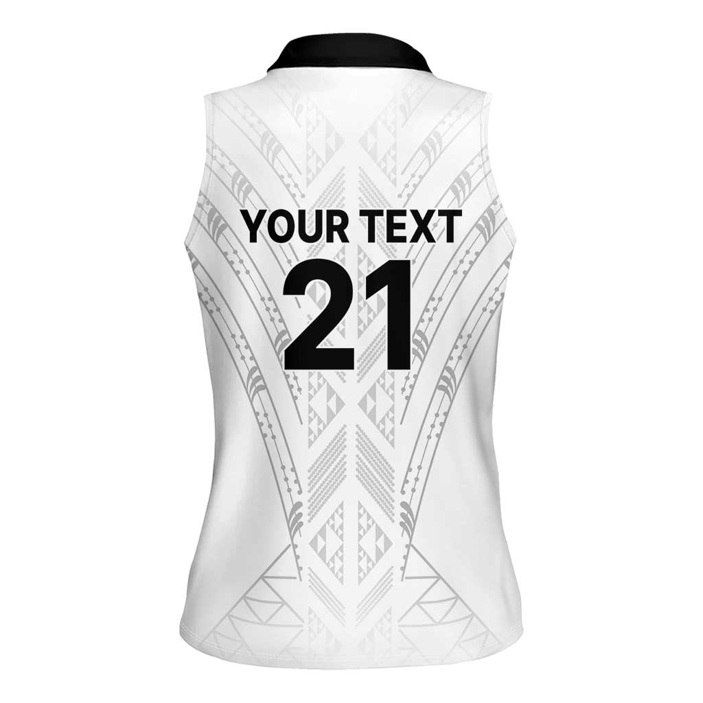 New Zealand Koru Fern Custom Women Sleeveless Polo Shirt Simple Taniko Motif LT9 - Polynesian Pride