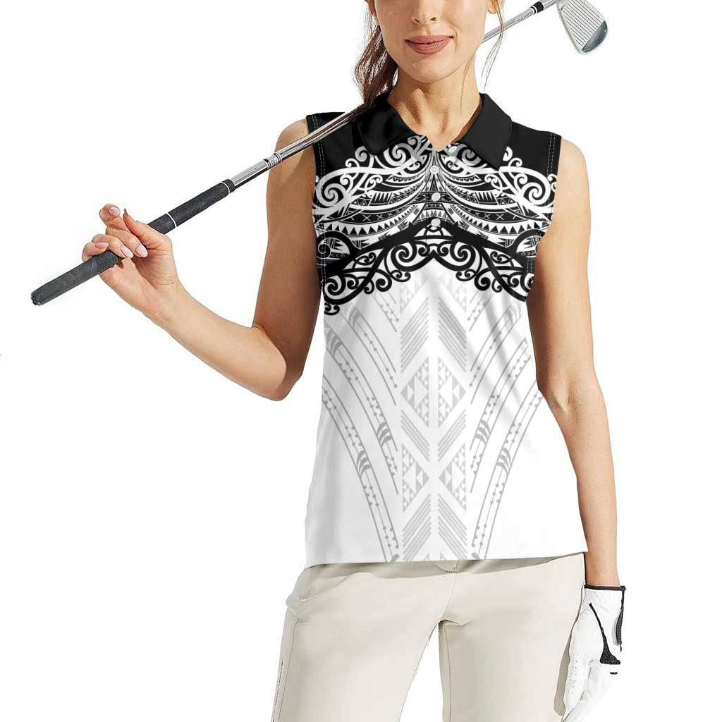 New Zealand Koru Fern Custom Women Sleeveless Polo Shirt Simple Taniko Motif LT9 - Polynesian Pride